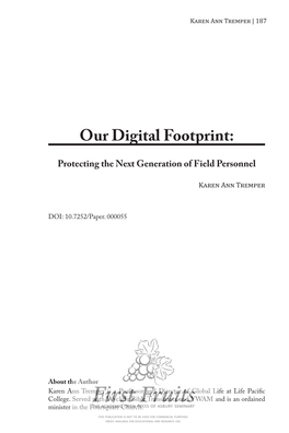 Our Digital Footprint: Protecting the Next Generation of Field Personnel