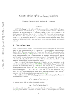 Cosets of the Wk(Sl4,Fsubreg)-Algebra