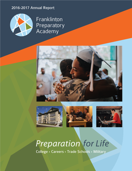 Preparation for Life College • Careers • Trade Schools • Military Franklinton Preparatory Academy Preparation for Life Marty Griffith Founder and Principal