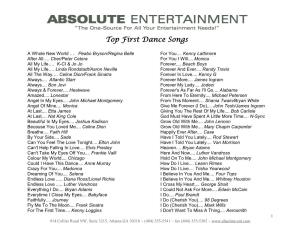 Top First Dance Songs Top First Dance Songs