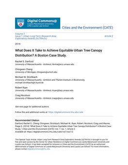What Does It Take to Achieve Equitable Urban Tree Canopy Distribution? a Boston Case Study