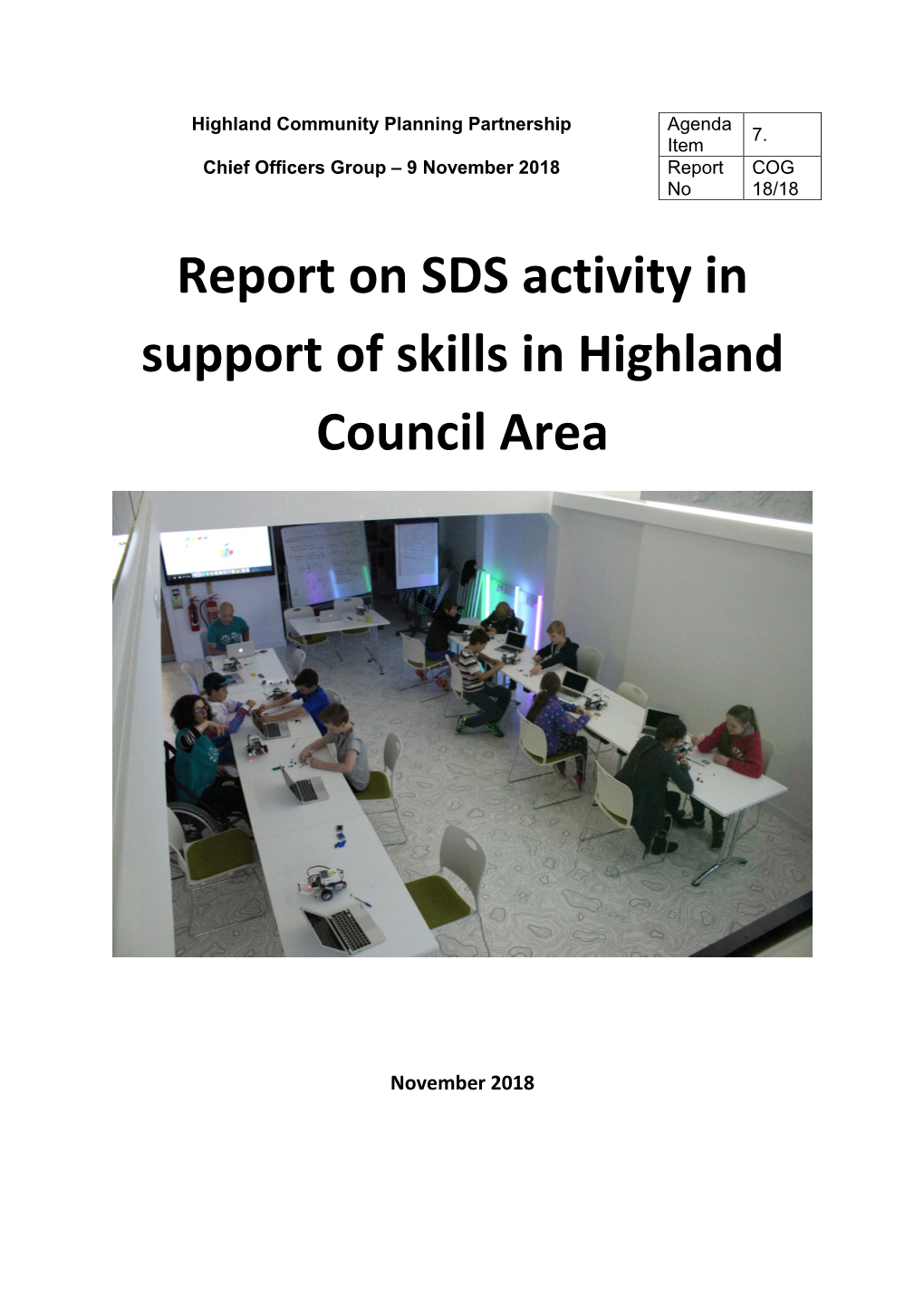 Report on SDS Activity in Support of Skills in Highland Council Area