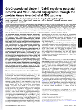 Regulates Postnatal Ischemic and VEGF-Induced Angiogenesis Through the Protein Kinase A–Endothelial NOS Pathway