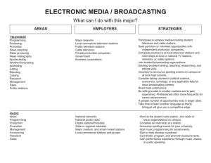 ELECTRONIC MEDIA / BROADCASTING What Can I Do with This Major?