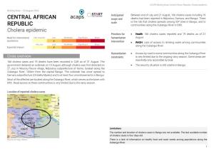 Central African Republic, Cholera Epidemic