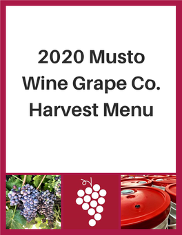Grape Harvest Menu