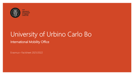 University of Urbino Carlo Bo International Mobility Office