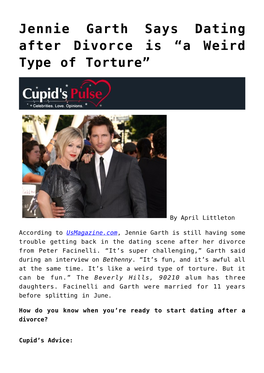 Jennie Garth Says Dating After Divorce Is &#8220