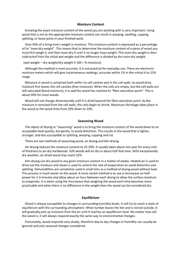 Moisture Content Seasoning Wood Equilibrium