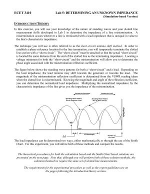 ECET 3410 Lab 5: DETERMINING an UNKNOWN IMPEDANCE (Simulation-Based Version)