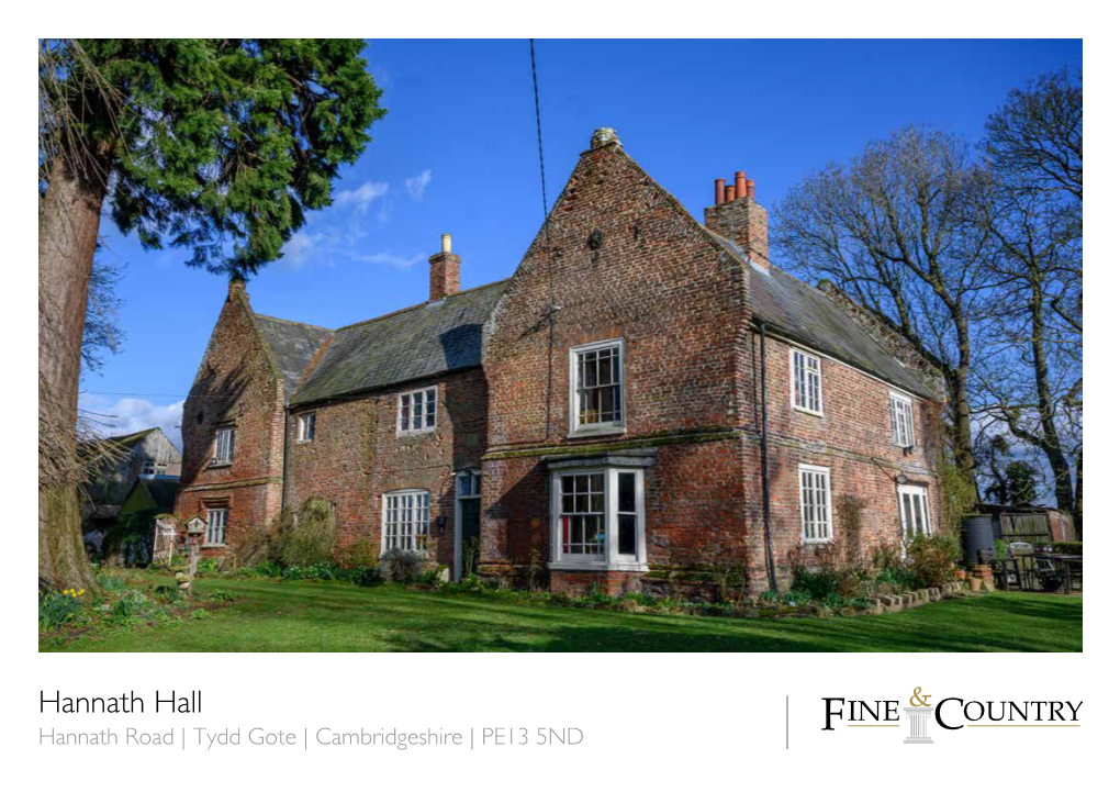 Hannath Hall Hannath Road | Tydd Gote | Cambridgeshire | PE13 5ND at HOME with the PAST