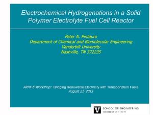 Electrochemical Hydrogenations in a Solid Polymer Electrolyte Fuel Cell Reactor