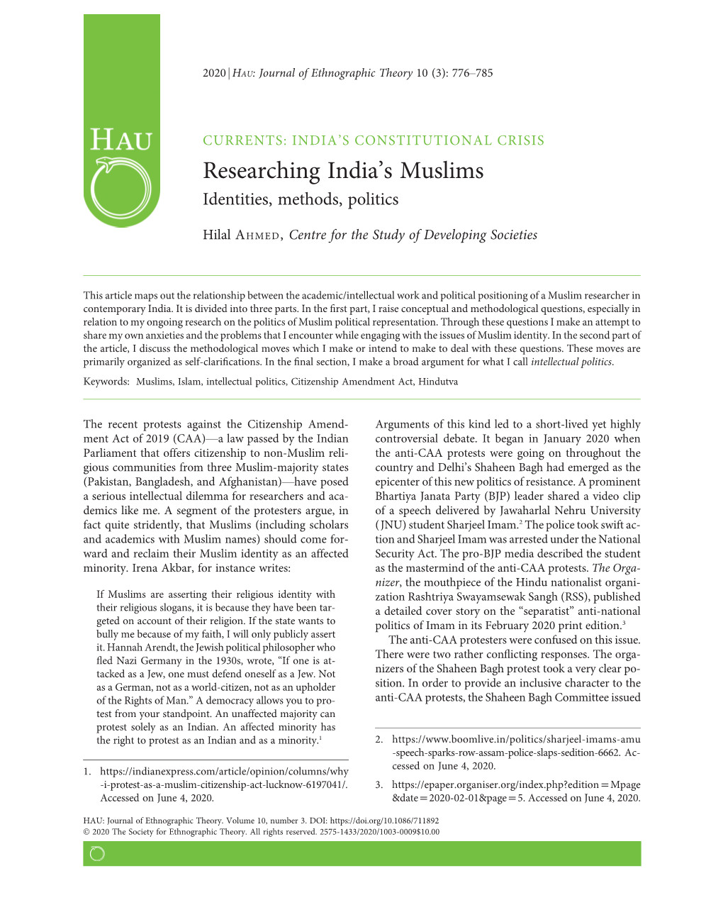 Researching India's Muslims