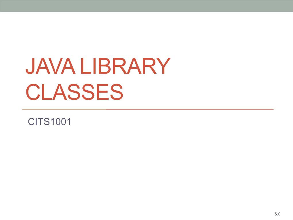 Java Library Classes