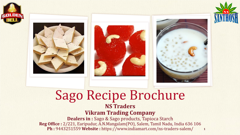 Sago Recipe Brochure