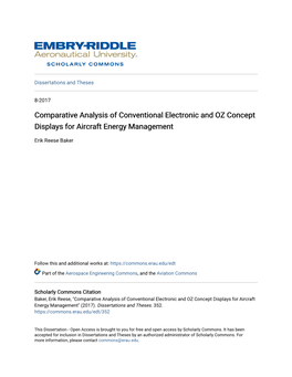 Comparative Analysis of Conventional Electronic and OZ Concept Displays for Aircraft Energy Management