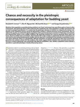 Chance and Necessity in the Pleiotropic Consequences of Adaptation for Budding Yeast