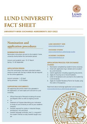 Lund University Fact Sheet