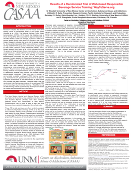 Results of a Randomized Trial of Web-Based Responsible Beverage