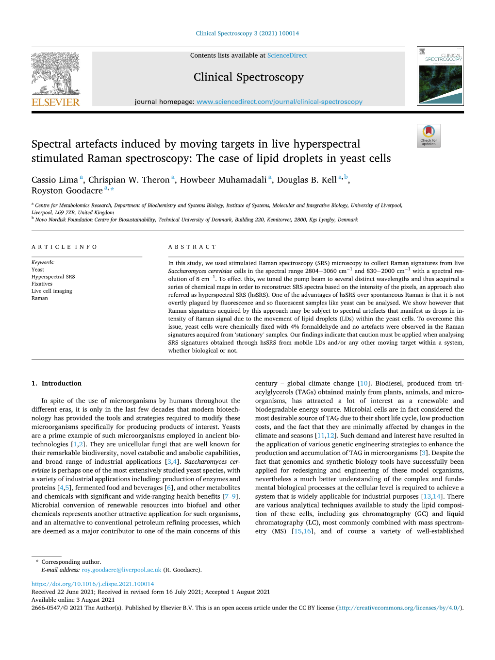 Spectral Artefacts Induced by Moving Targets in Live Hyperspectral Stimulated Raman Spectroscopy: the Case of Lipid Droplets in Yeast Cells