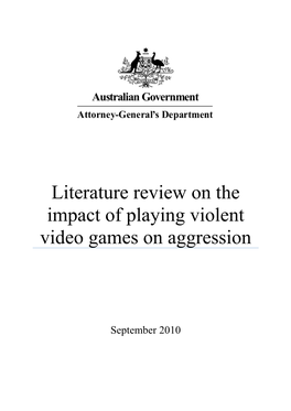 Literature Review on the Impact of Playing Violent Video Games on Aggression