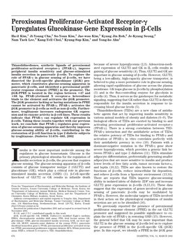 Peroxisomal Proliferator–Activated Receptor- Upregulates