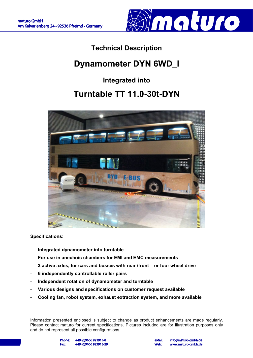 Dynamometer DYN 6WD I Turntable TT 11.0-30T-DYN