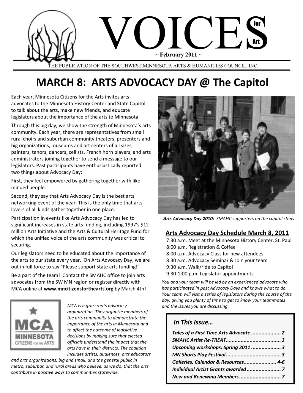 MARCH 8: ARTS ADVOCACY DAY @ the Capitol