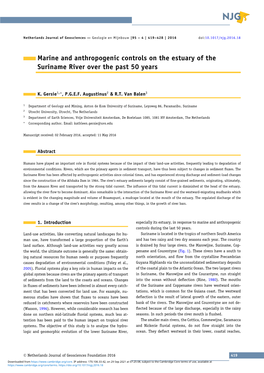 Marine and Anthropogenic Controls on the Estuary of the Suriname River Over the Past 50 Years