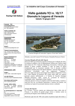 Visita Guidata TCI N. 10/17 Giornata in Laguna Di Venezia