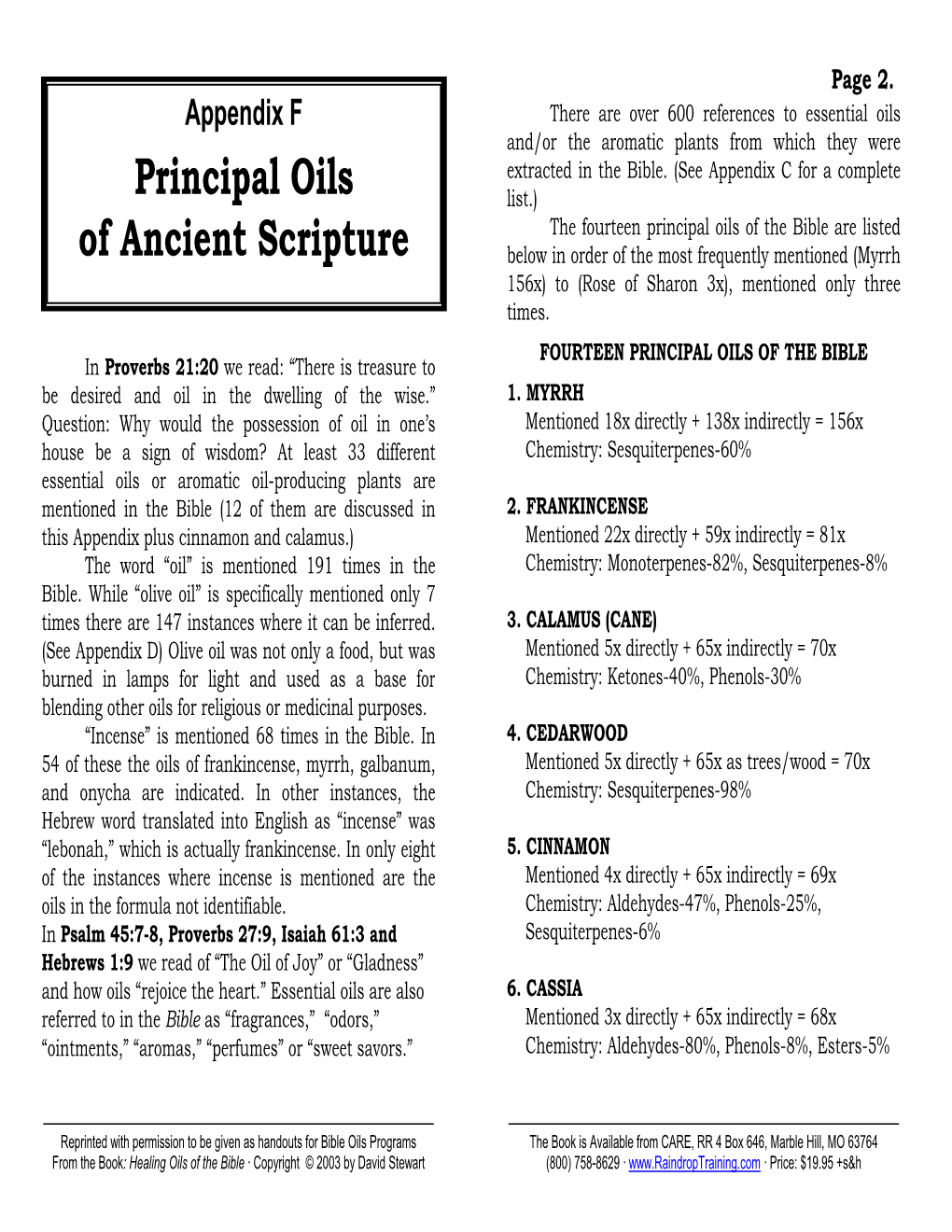 Principal Oils of Ancient Scripture