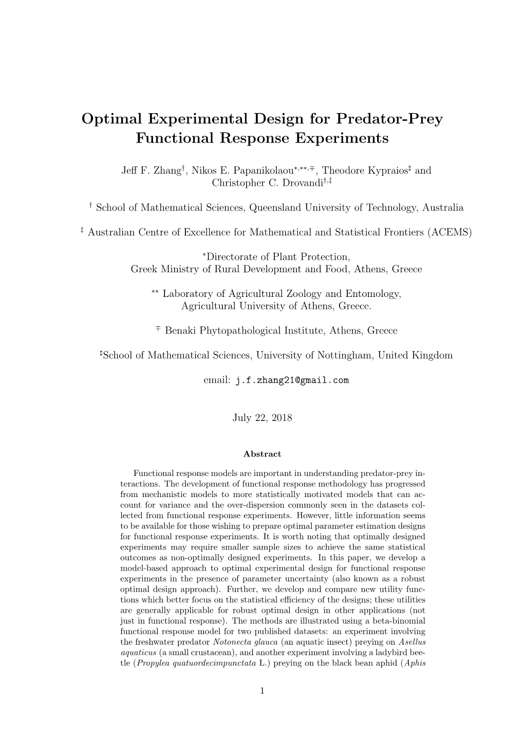 Optimal Experimental Design for Predator-Prey Functional Response Experiments