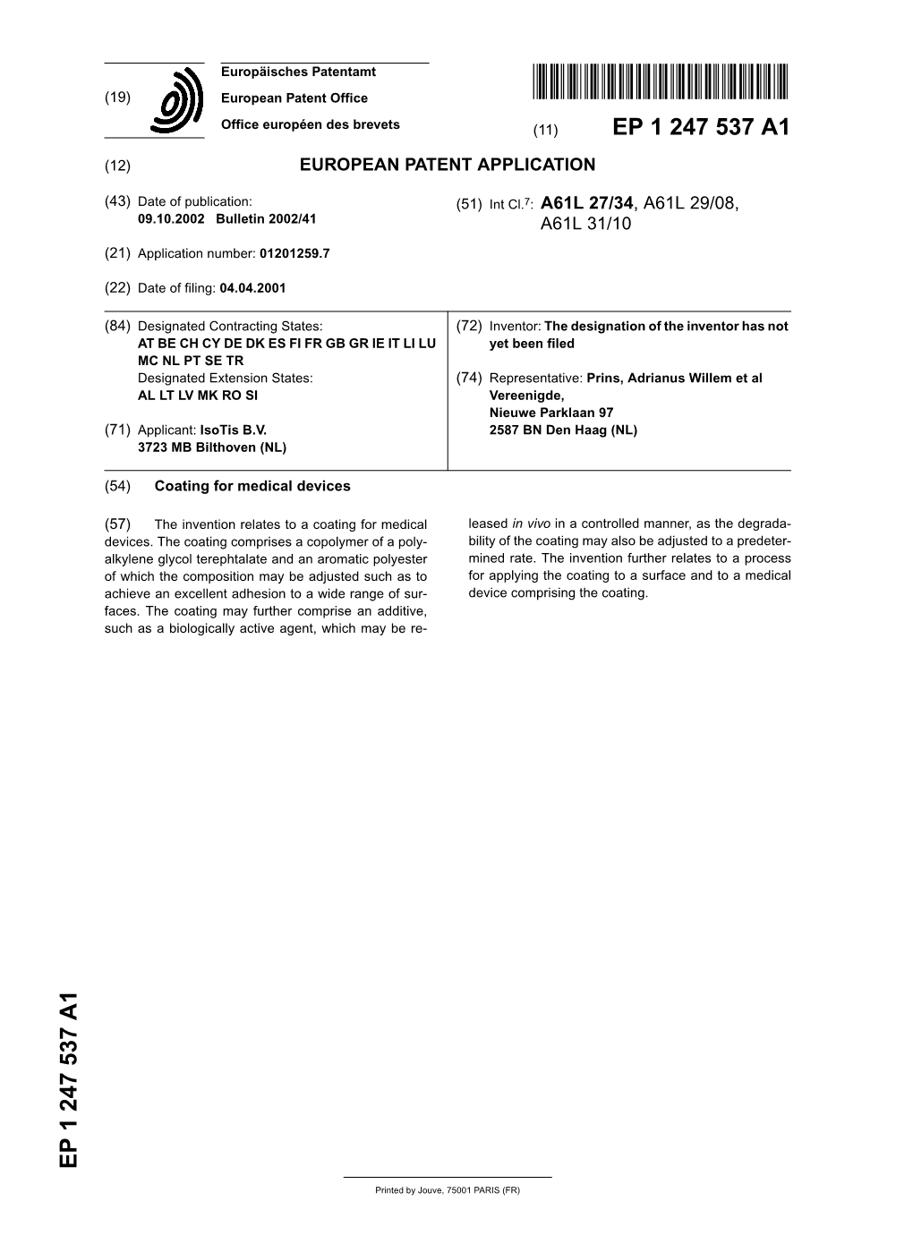 Coating for Medical Devices