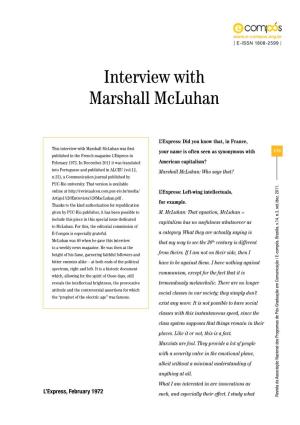 Interview with Marshall Mcluhan