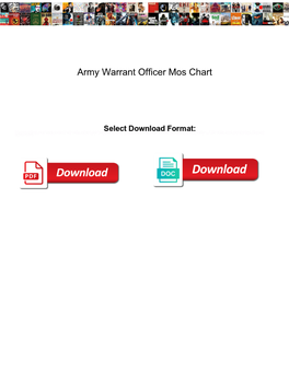 Army Warrant Officer Mos Chart