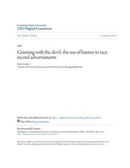 Grinning with the Devil: the Use of Humor in Race Record Advertisments