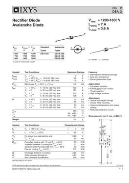 Rectifier Diode Avalanche Diode