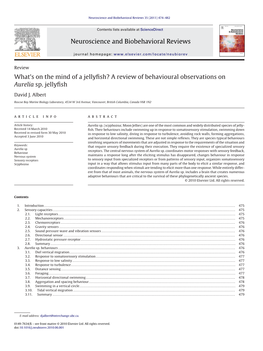 A Review of Behavioural Observations on Aurelia Sp. Jellyfish