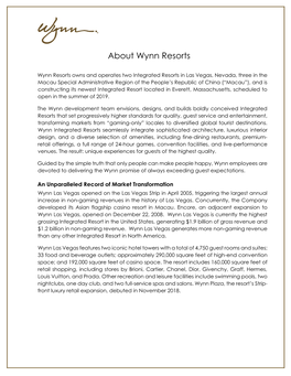 About Wynn Resorts
