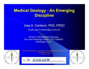 Medical Geology - an Emerging Discipline