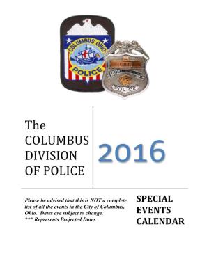 The COLUMBUS DIVISION of POLICE 2016
