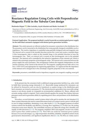 Reactance Regulation Using Coils with Perpendicular Magnetic Field in the Tubular Core Design