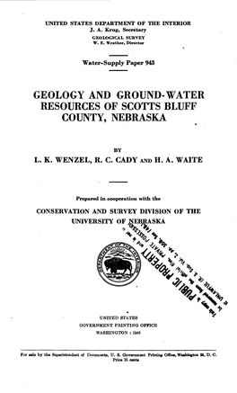 Geology and Ground-Water Resources of Scotts Bluff County, Nebraska