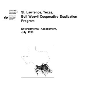 St. Lawrence, Texas, Boll Weevil Cooperative Eradication Program