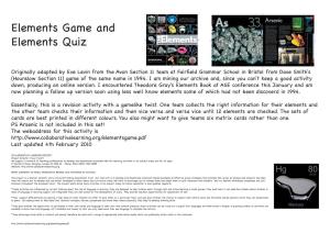 Elements Game and Elements Quiz