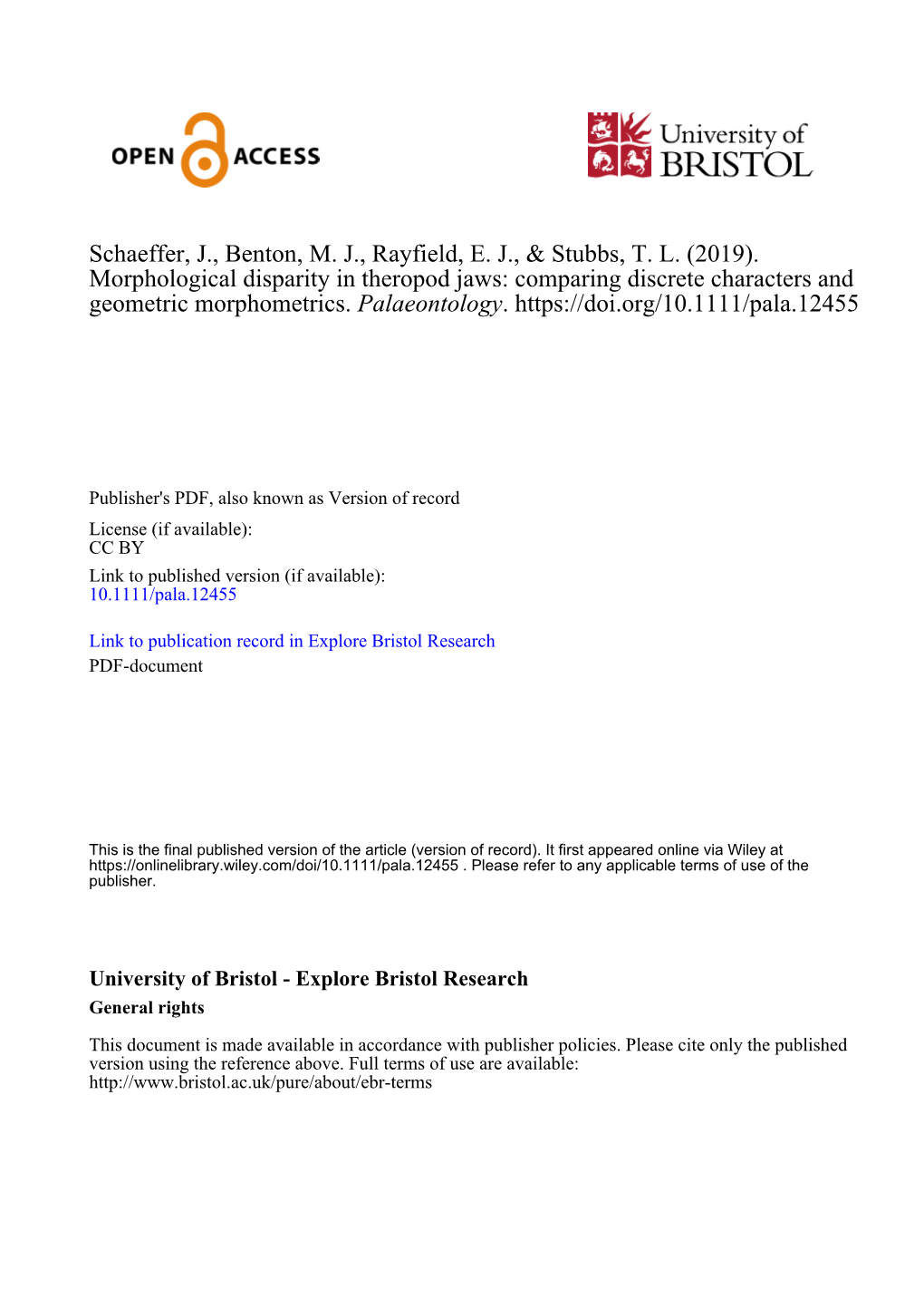 Comparing Discrete Characters and Geometric Morphometrics