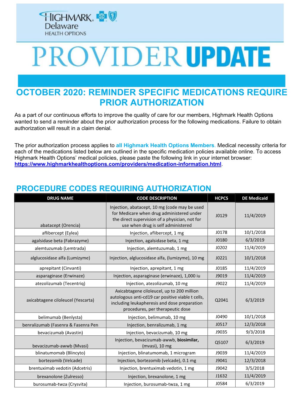 Picture As Pdfoctober 2020: Reminder Specific Medications