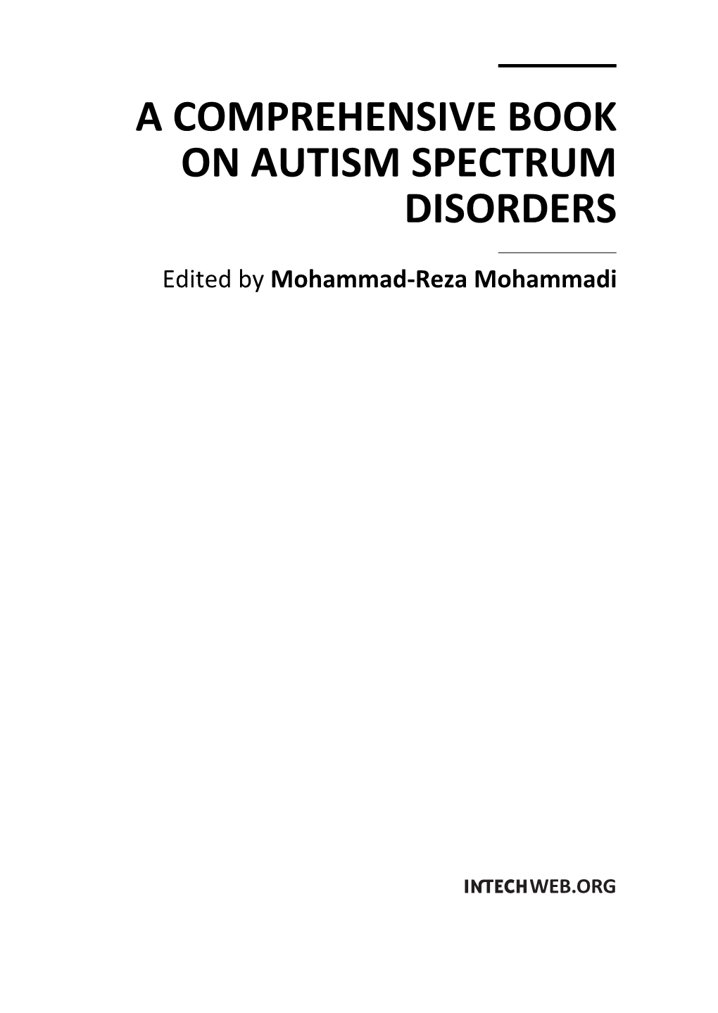 A Comprehensive Book on Autism Spectrum Disorders