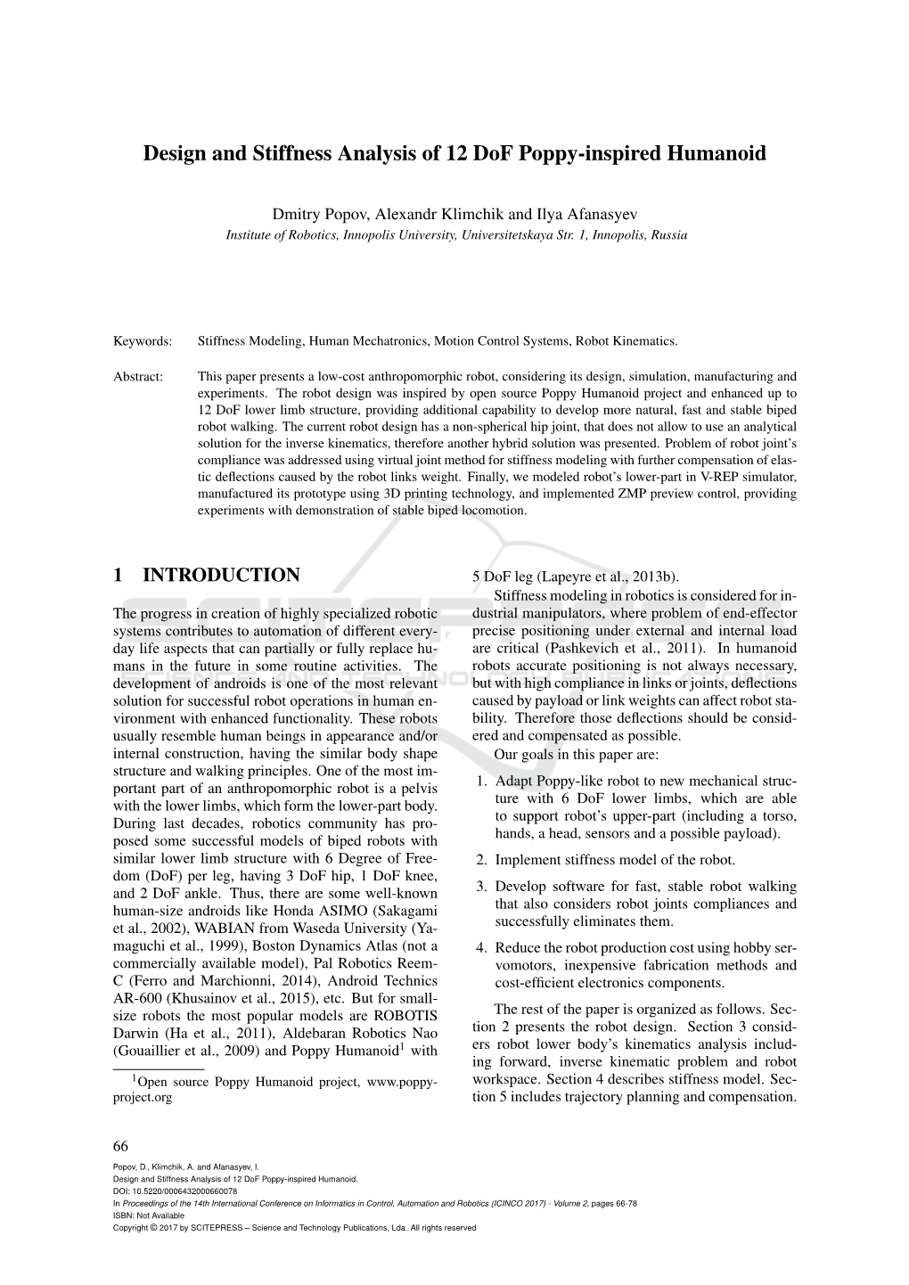 Design and Stiffness Analysis of 12 Dof Poppy-Inspired Humanoid