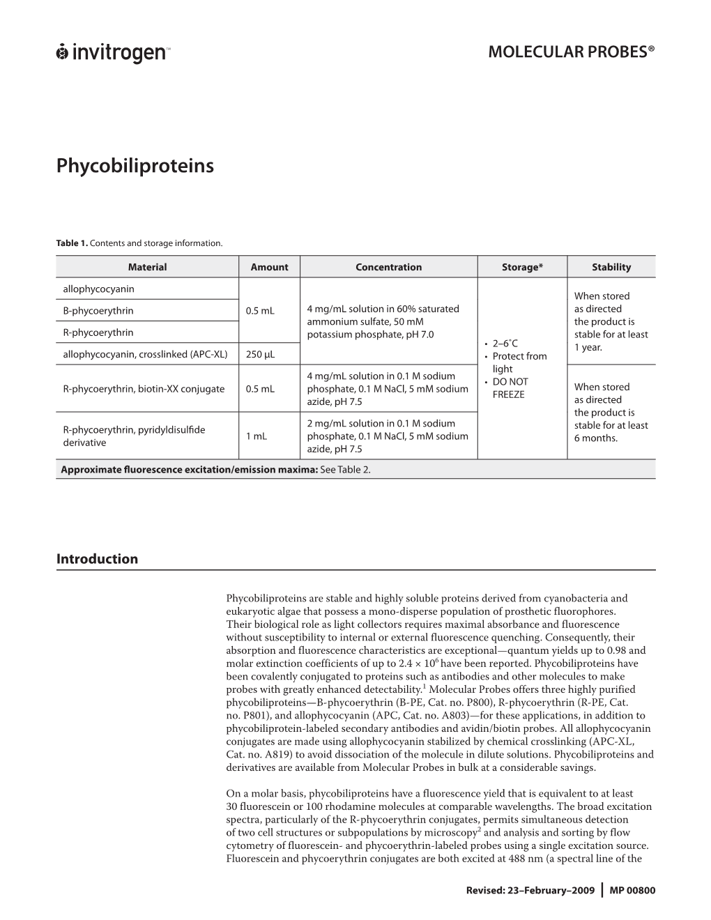 Phycobiliproteins